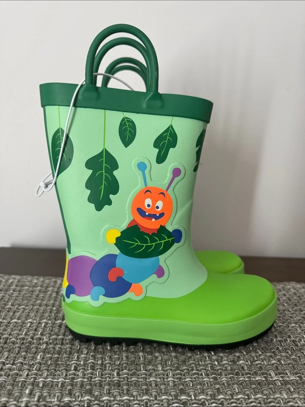 Cat & Jack Green Caterpillar Kesi Rainboots Toddler Size 11 New NWT